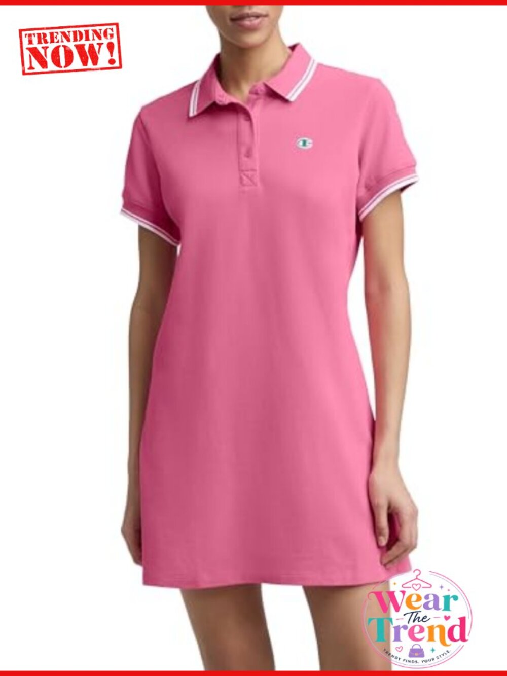 Women's Off the Court Polo Dress 34.5" Cotton Poly Light Pique, Active Casual
